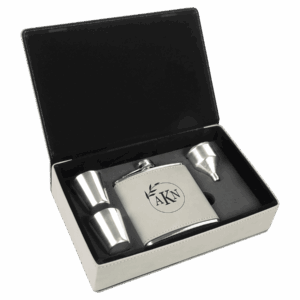 6 oz. Laserable Leatherette Flask Gift Set