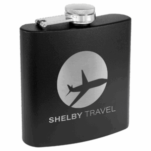 6 oz. Matte Powder Coated Laserable Stainless Steel Flask