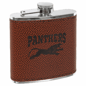 6 oz. Football Laserable Leatherette Stainless Steel Flask