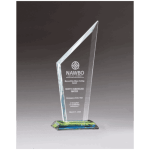 3 3/8" x 8 3/4" x 3/8" Thick Zenith Series Clear Glass with Prism-Effect   Base