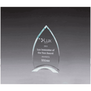 4 3/4" x 8" x 3/8" Thick Flame Series Clear Glass Top with Brushed Silver  Aluminum Base