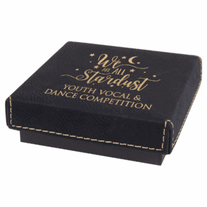 3 1/2" x 3 1/2" Medal Box with Laserable Leatherette Lid
