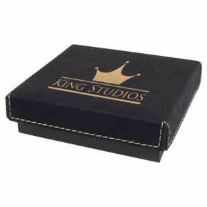 4" x 4" Medal Box with Laserable Leatherette Lid