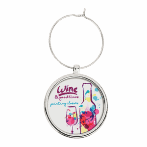 Wine Glass Charm 1" Insert Holder/Insert Not Included
