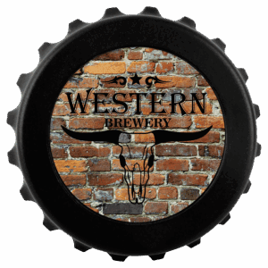Black Bottle Cap Opener with 2" Insert Holder and Magnets