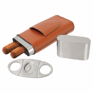 Basketball Laserable Leatherette Cigar Case with Cutter