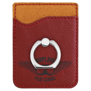 Rose Laserable Leatherette Phone Wallet with Silver Ring