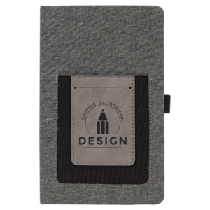 5 1/4" x 8 1/4" Laserable Leatherette Journal with Cell/Card Slot