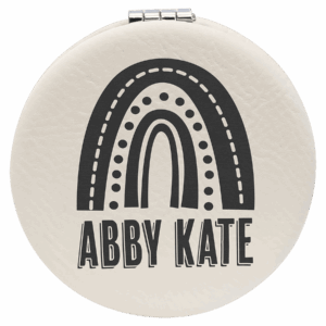 2 1/2" Laserable Leatherette Compact Mirror