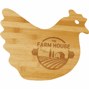 13 1/2" x 10 7/8" Bamboo Hen Shaped Cutting Board