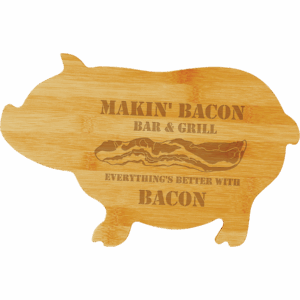 13 3/4" x 8 3/4" Bamboo Pig Shaped Cutting Board