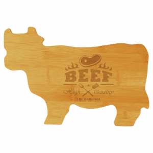 14 3/4" x 9 3/4" Bamboo Cow Shaped Cutting Board