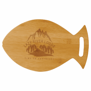14" x 8 1/2" Bamboo Fish Shaped Cutting Board