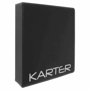 11" x 11 1/2" Black/Siver Laserable Leatherette 3 Ring Binder with 2" Slant D Rings