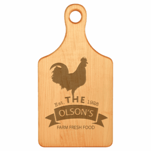 13 1/2" x 7" Maple Paddle Shaped Cutting Board