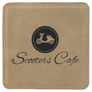 4" x 4" Square Laserable Leatherette Coaster