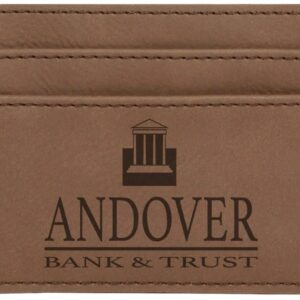 4" x 2 3/4" Laserable Leatherette Wallet Clip