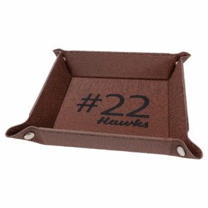 6" x 6" Laserable Leatherette Snap Up Tray with Snaps
