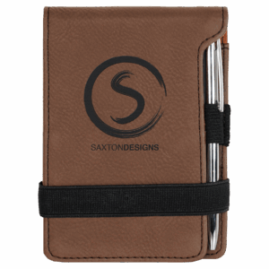 3 1/4" x 4 3/4" Laserable Leatherette Mini Notepad with Pen