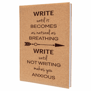 7" x 9 3/4" Cork Laserable Leatherette Journal with Lined Notepad