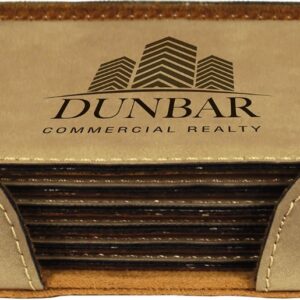 4" x 4" Square Laserable Leatherette 6-Coaster Set