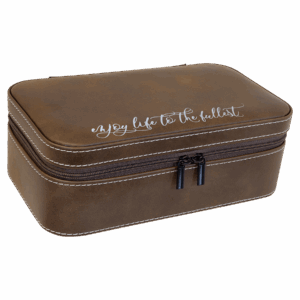 7 1/2" X 4 1/2" Rustic/Silver Laserable Leatherette Jewelry Box