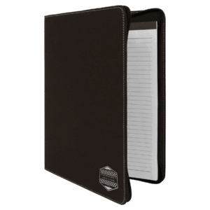 9 1/2" x 12" w/Zipper Laserable Leatherette Portfolio with Notepad