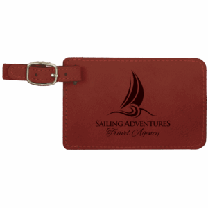 4 1/4" x 2 3/4" Rose Laserable Leatherette Luggage Tag