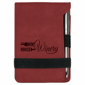 3 1/4" x 4 3/4" Rose Laserable Leatherette Mini Notepad with Pen