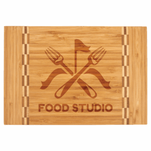 12" x 8 1/4" Bamboo Cutting Board with Butcher Block Inlay