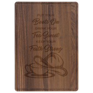 13 3/4" x 9 3/4" Walnut Cutting Board with Drip Ring