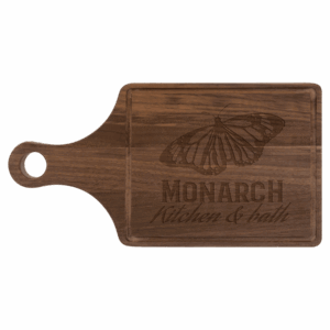 13 1/2" x 7" Walnut Cutting Board Paddle Shape with Drip Ring