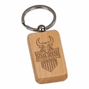 1" x 2" Maple Rectangle Keychain