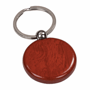 1 1/2" Rosewood Finish Round Keychain