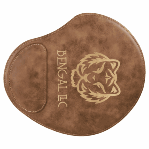 9" x 10 1/4" Rustic/Gold Laserable Leatherette Mouse Pad