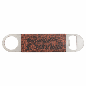 1 1/2" x 7" Football Laserable Leatherette Bottle Opener