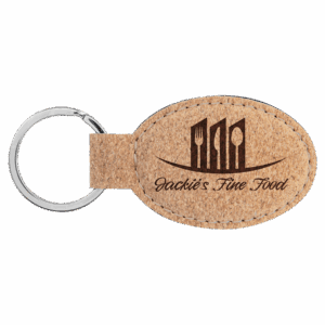 3" x 1 3/4" Cork Oval Keychain