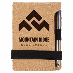 3 1/4" x 4 3/4" Cork Mini Notepad with Pen