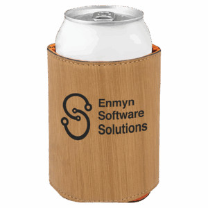 3 3/4" Bamboo Laserable Leatherette Beverage Holder