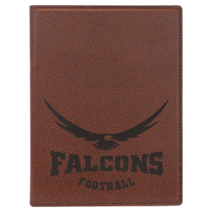 7" x 9" Football Laserable Leatherette Small Portfolio with Notepad