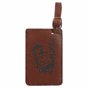 4 1/4" x 2 3/4" Football Laserable Leatherette Luggage Tag