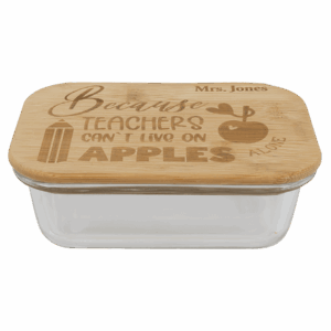 12 oz. Rectangle Glass Container with Bamboo Lid