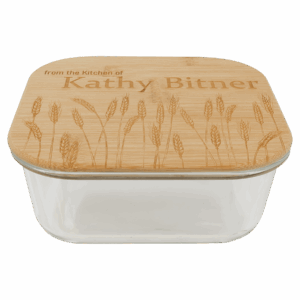 37 oz. Square Glass Container with Bamboo Lid