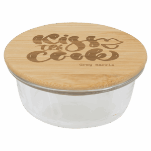 13 oz. Round Glass Container with Bamboo Lid