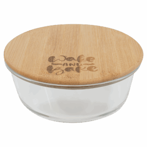32 oz. Round Glass Container with Bamboo Lid