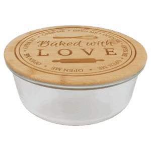 44 oz. Round Glass Container with Bamboo Lid