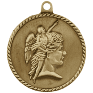 2" Antique Gold Acheivement High Relief Medal