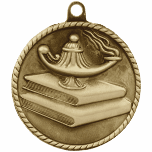 2" Lamp of Knowledge High Relief Medal