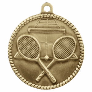 2" Tennis High Relief Medal