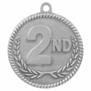 2" Antique Silver 2nd Place High Relief Medal